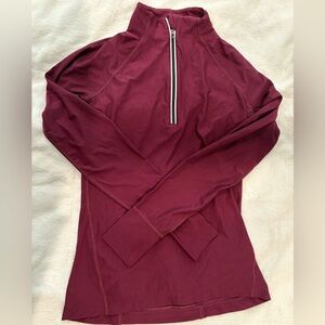 MPG Long Sleeve Half-zip Base Layer Top, Burgundy Red, Size S, Like New